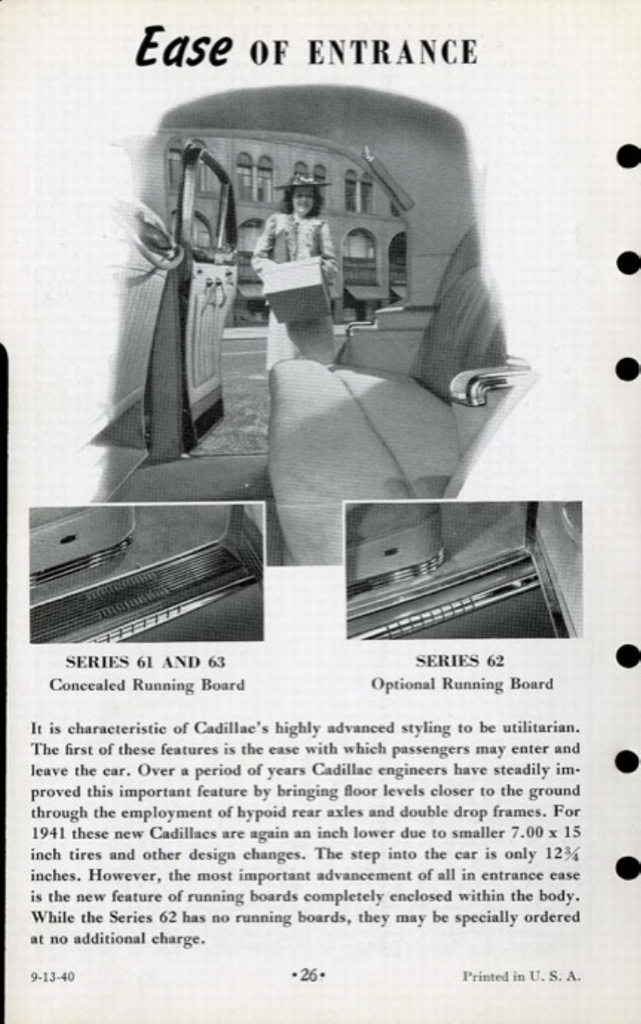 1941 Cadillac Salesmans Data Book Page 109